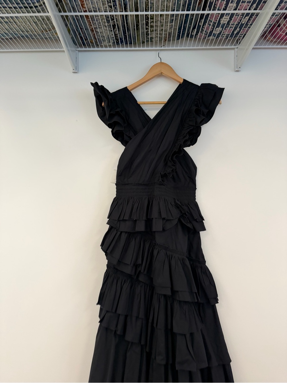 Ulla Johnson Black Layered Ruffle High-Low Dress - Picture 5 of 12